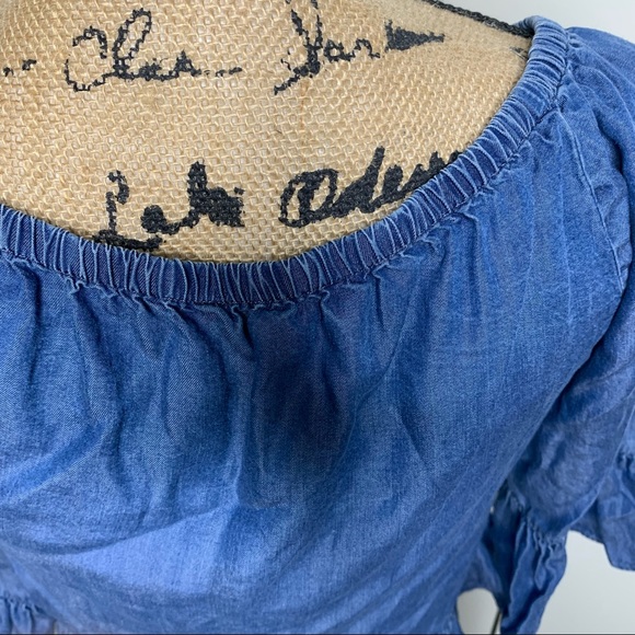 Walter Baker Off the Shoulder Thin Denim Top - Picture 8 of 12